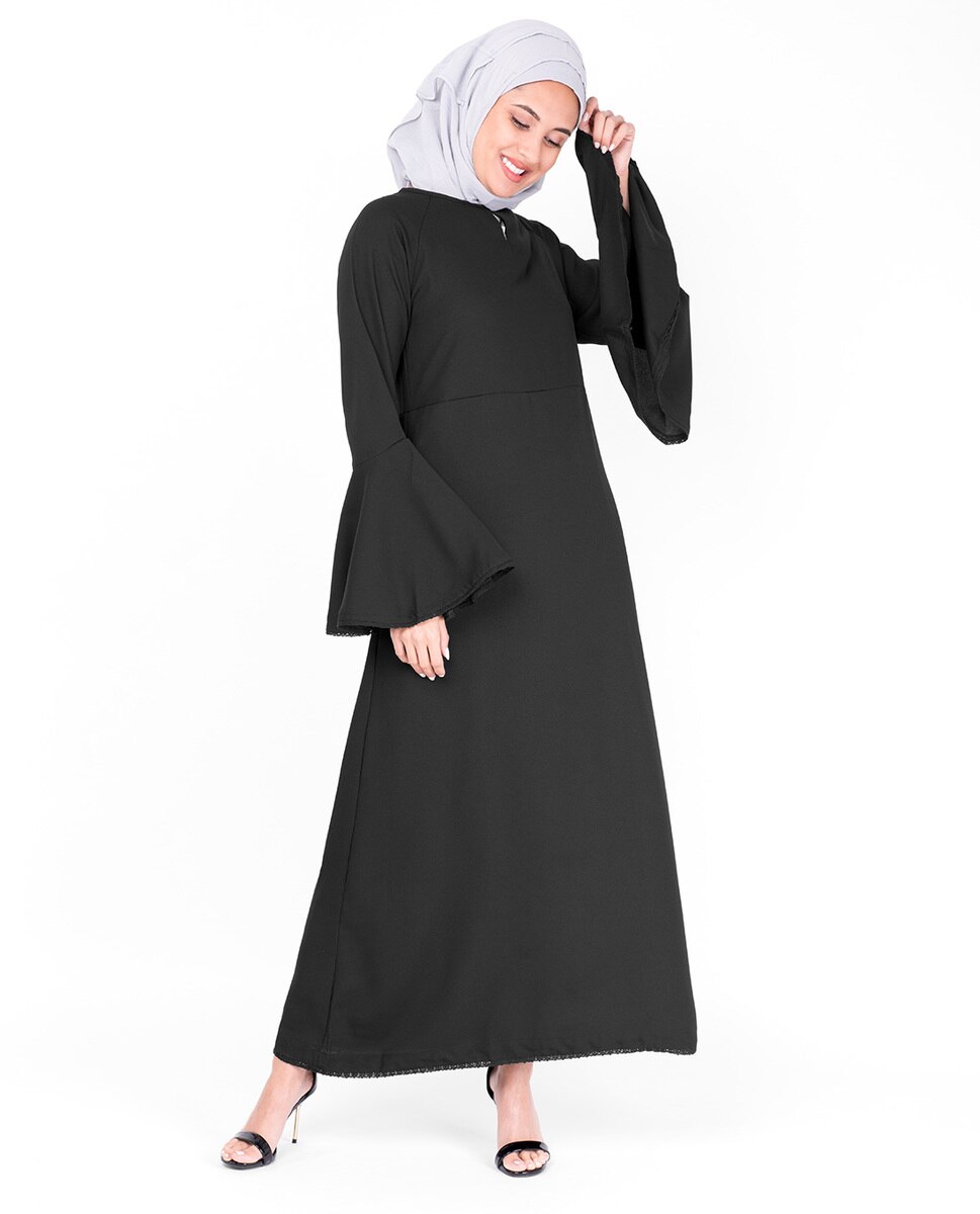 Bell Sleeve Black Abaya | MID Kollections
